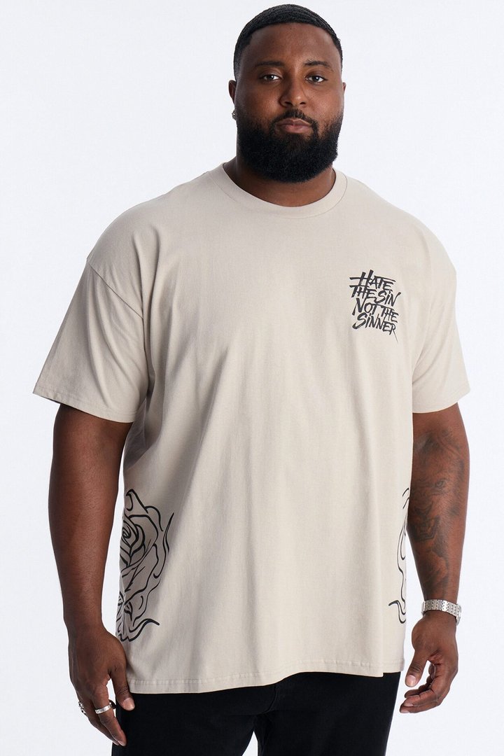 Hate The Sin Short Sleeve Tee - Grey