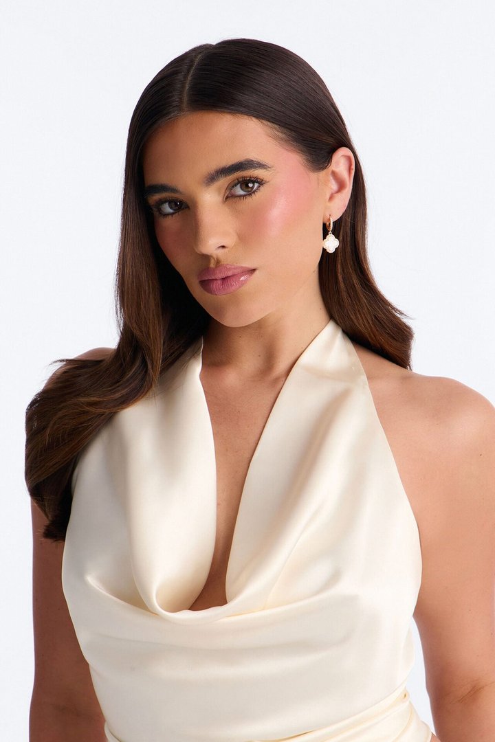 Luckiest Me Drop Earrings - White/Gold