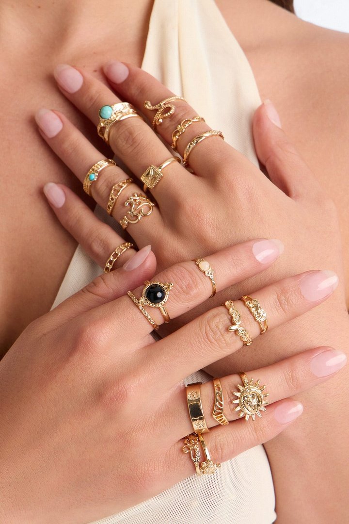 Written In Stars 19 Piece Multi Ring Set - Gold/combo
