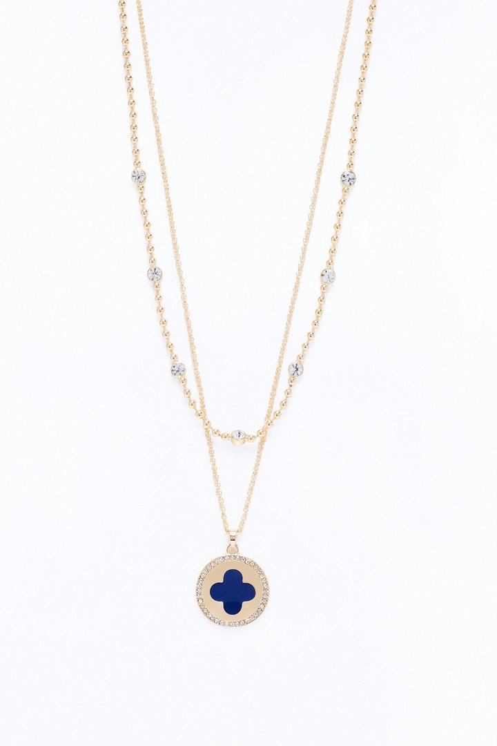 Notre Dame Clover Chain Necklace Set - Gold