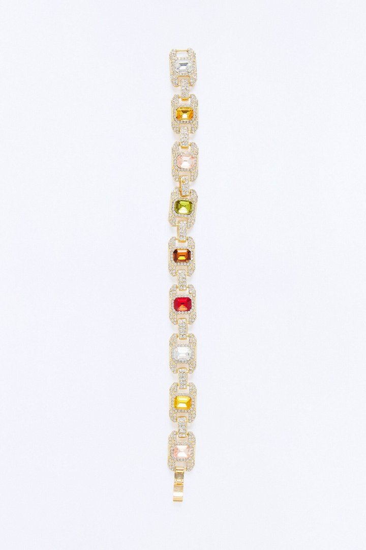 Most Regal Iced Gemstone Bracelet - Gold