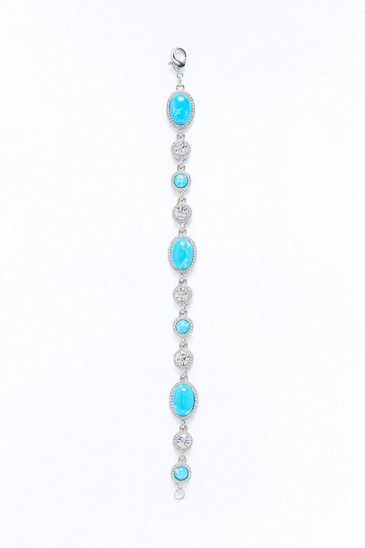 Opal Iced Gemstone Bracelet - Silver