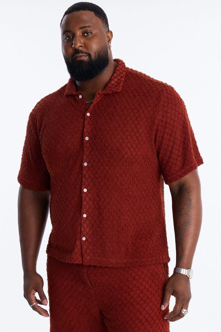 Mahogany Net Full Button Shirt - Brown