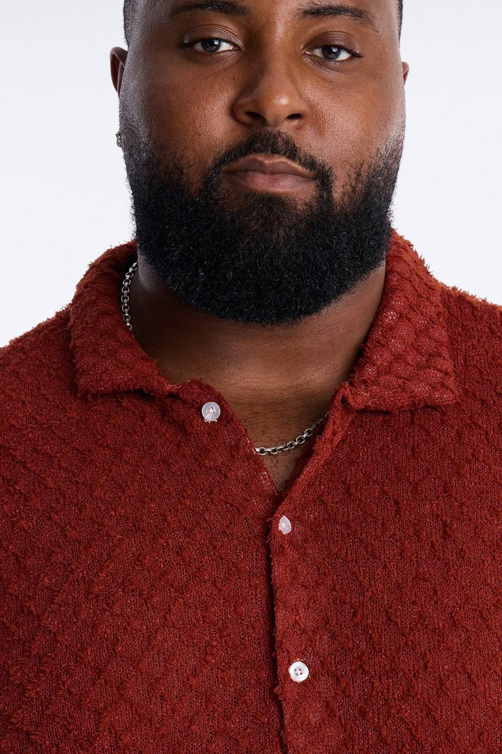 Mahogany Net Full Button Shirt - Brown