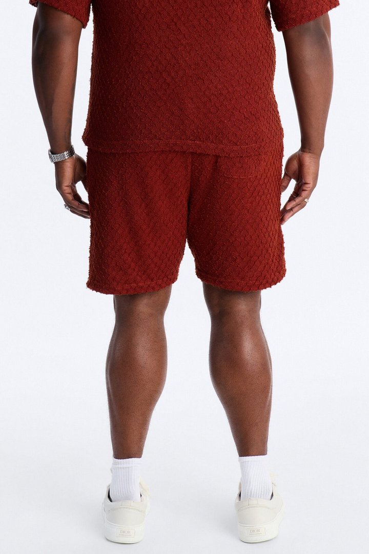 Mahogany Net Relaxed Shorts - Brown