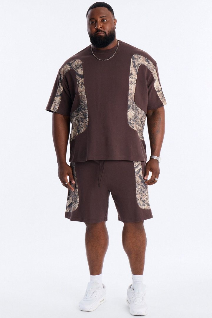 Camo Paneled Fleece Tee - Camouflage