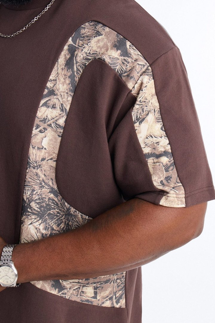 Camo Paneled Fleece Tee - Camouflage