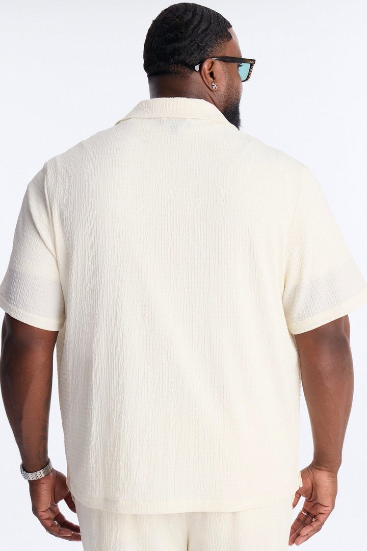 Burton Cuban Collar Button Up Shirt - Off White