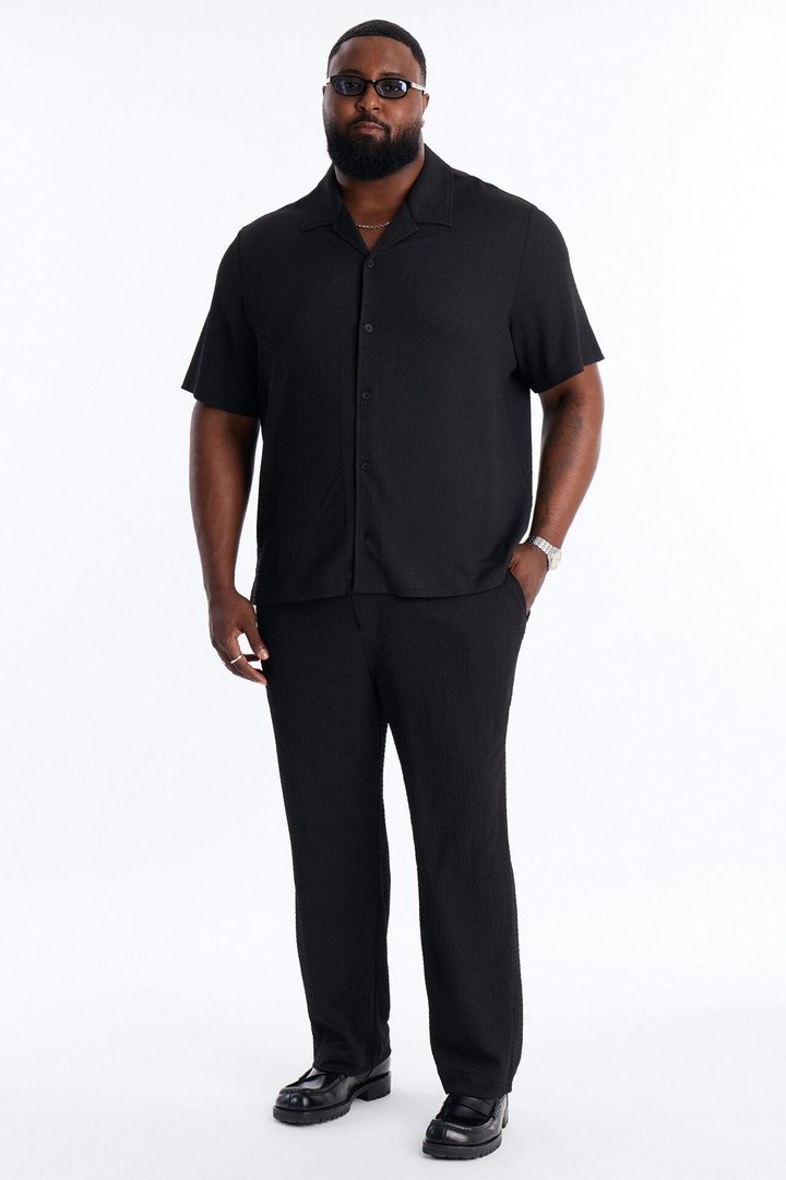Burton Cuban Collar Button Up Shirt - Black