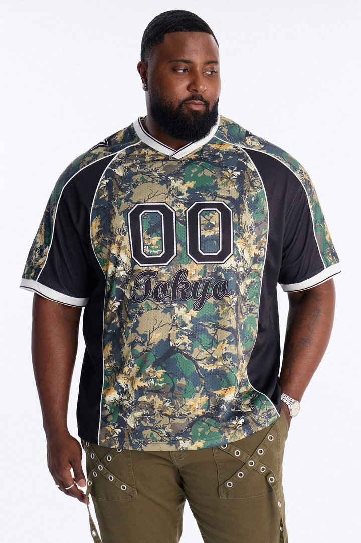 Tokyo V Neck Soccer Jersey - Camouflage