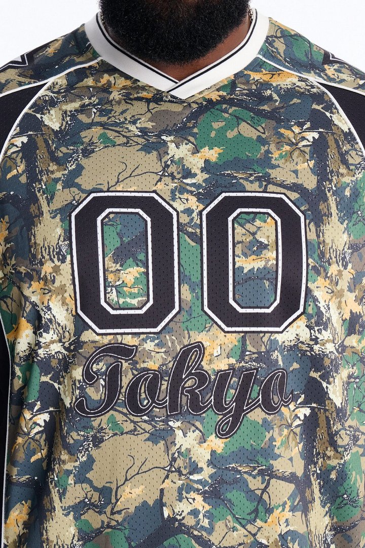 Tokyo V Neck Soccer Jersey - Camouflage