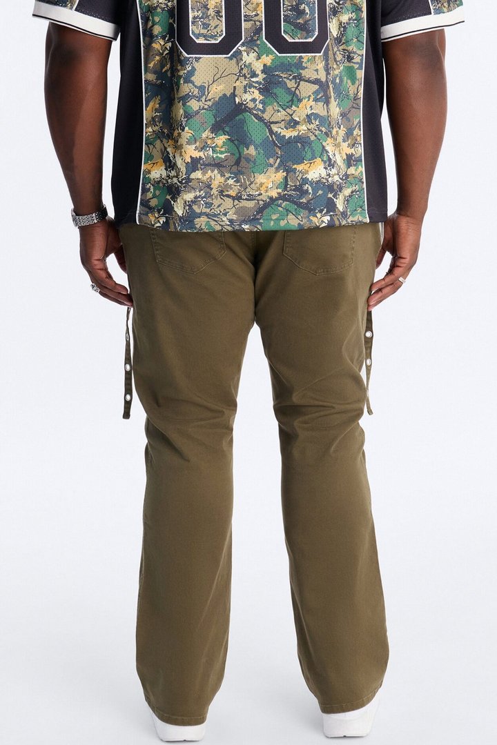 Stacked Slim Flare Retro Groove Pant - Olive