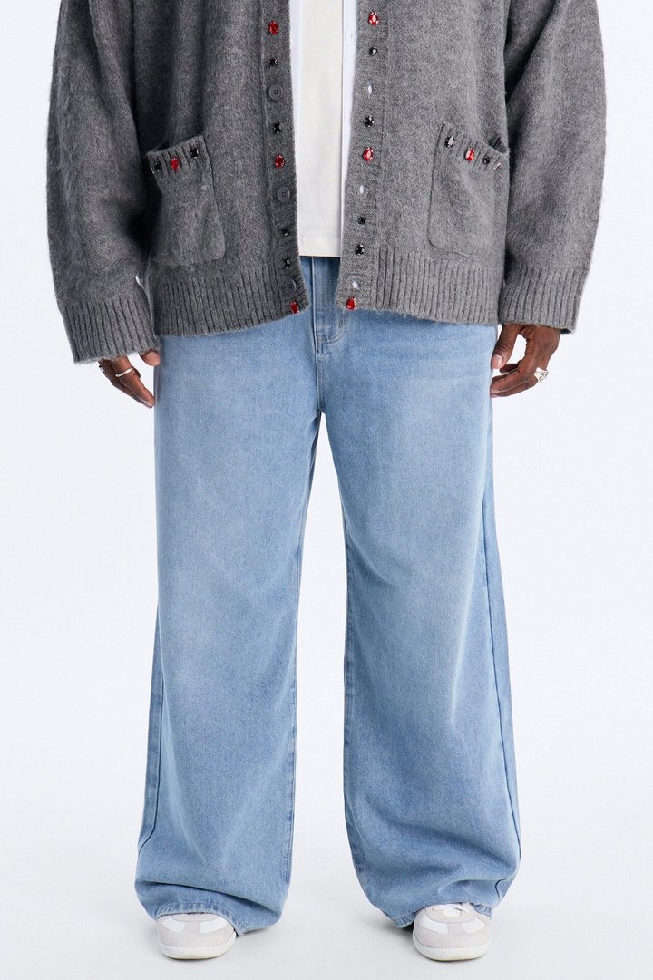Clean Baggy 5 Pocket Jean - Light Blue Wash