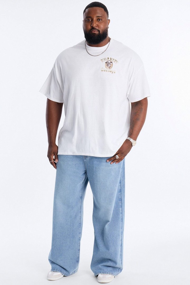 Wild West Cowboys Oversized Short Sleeve Tee - White