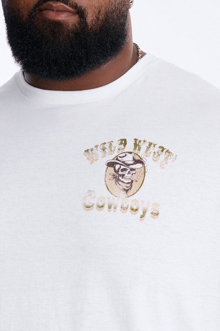 Wild West Cowboys Oversized Short Sleeve Tee - White
