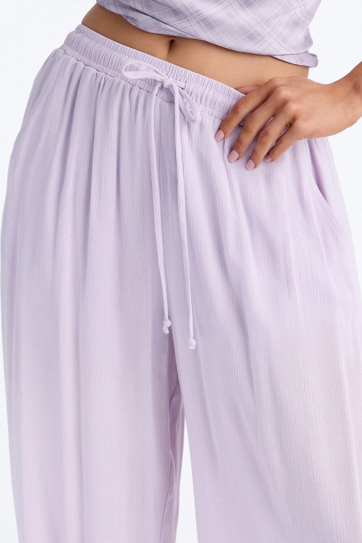 In Cannes For The Summer Wide Leg Gauze Pant - Lavender