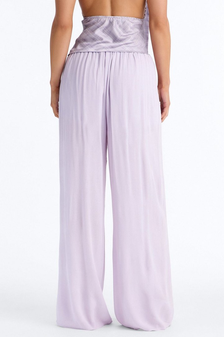 In Cannes For The Summer Wide Leg Gauze Pant - Lavender