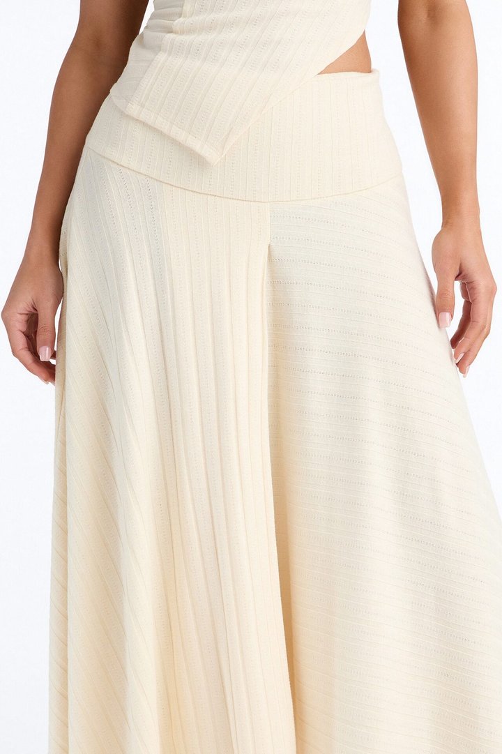 Reese Asymmetrical Skirt Set - Cream