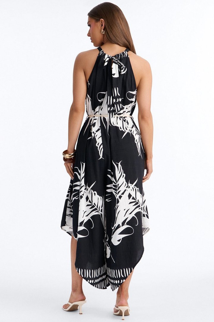 Island Hours Beaded Jumpsuit - Black
