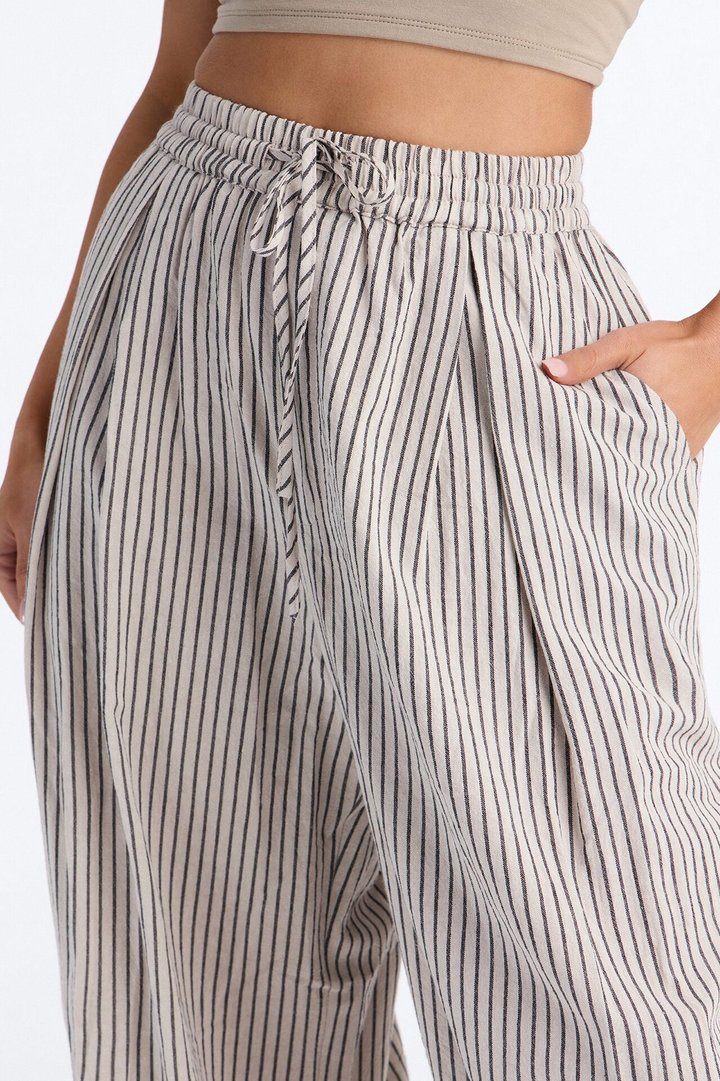 Jane High Rise Striped Jogger Pant - Natural/Combo