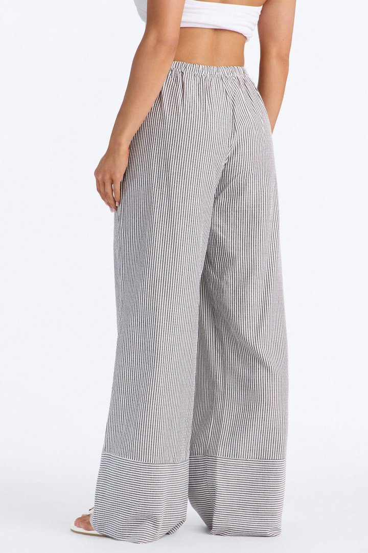 Suddenly I See Wide Leg Striped Pant - Black/White