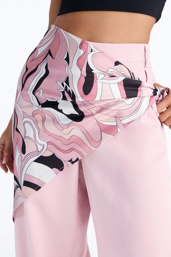 Malibu Days Scarf Belted Trouser Pant - Mauve/combo
