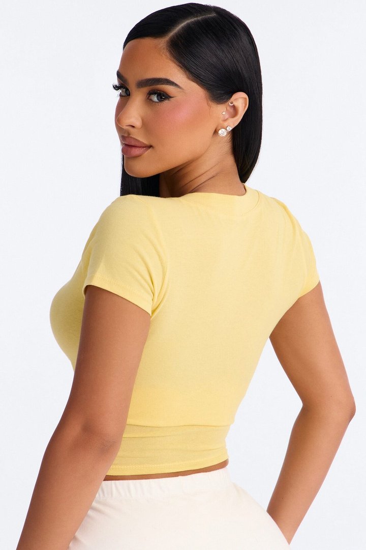 Ashley V-Neck Top - Butter Yellow