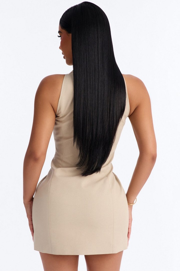 Taylor Twill Collared Mini Dress - Khaki