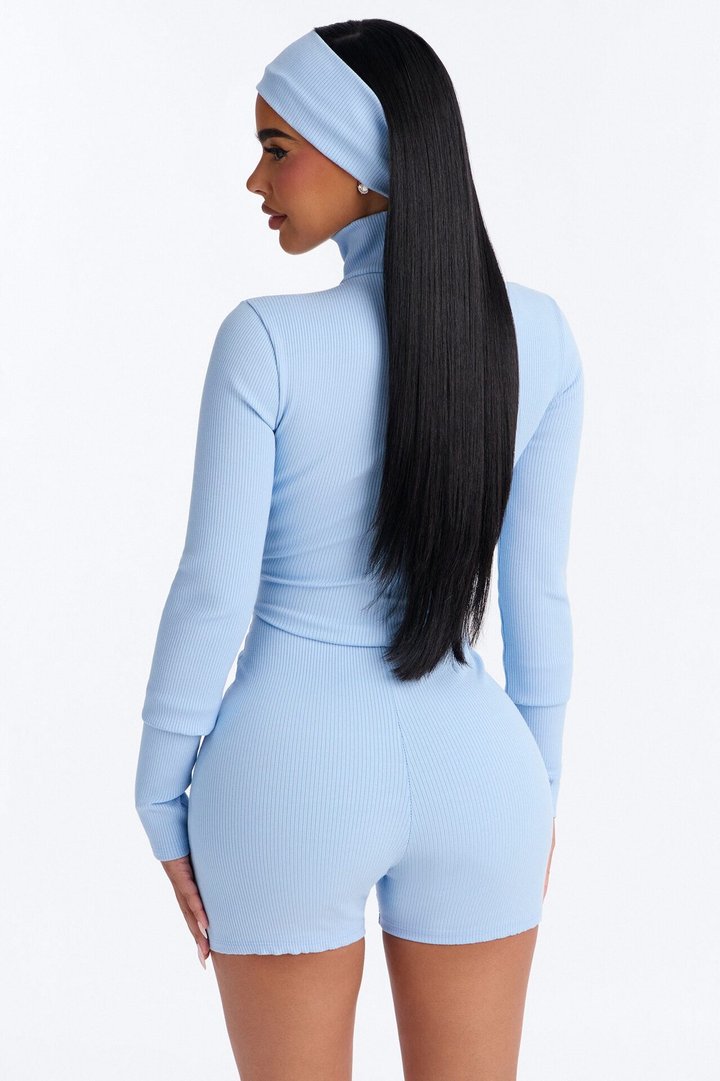 Katya Snatched 2 Piece Romper Set - Light Blue