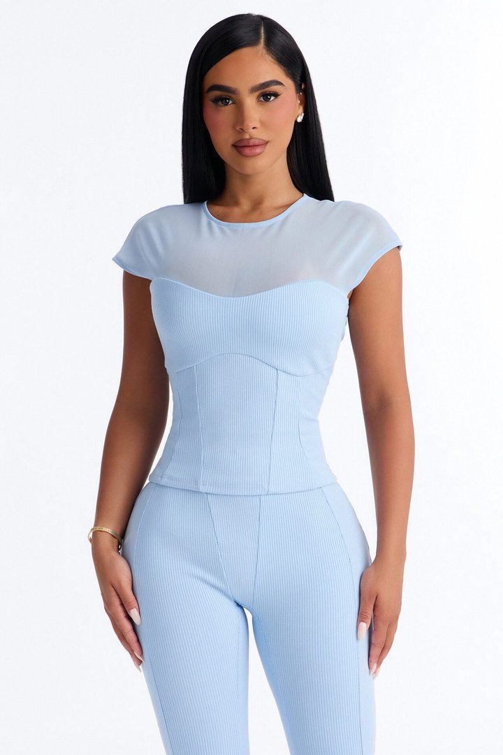 Scarlett Snatched Pant Set - Light Blue