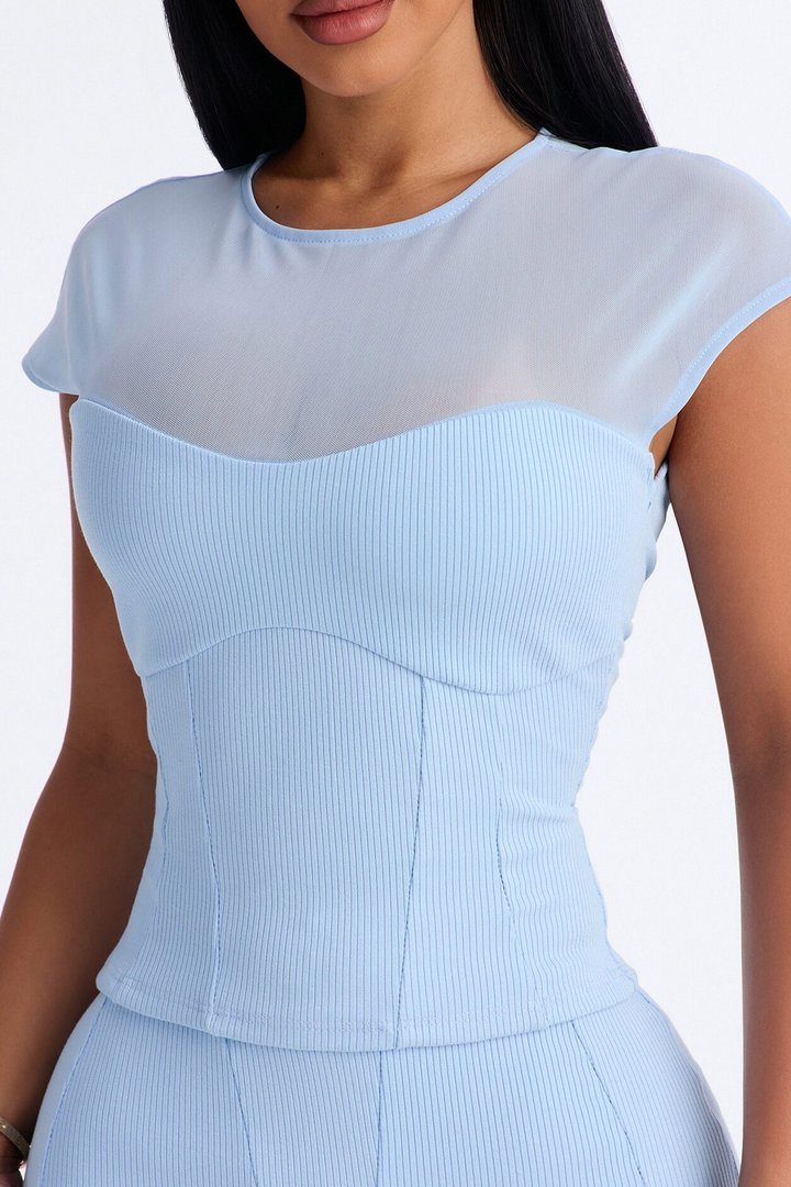 Scarlett Snatched Pant Set - Light Blue