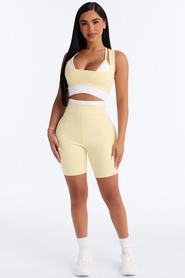 Tori Biker Short Set - Butter Yellow