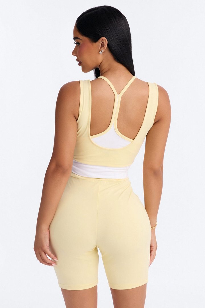 Tori Biker Short Set - Butter Yellow