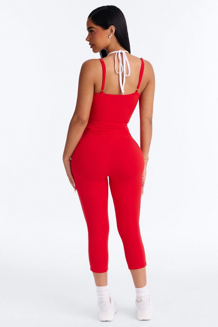 Hot Player 23 Capri Legging Set - Red/White
