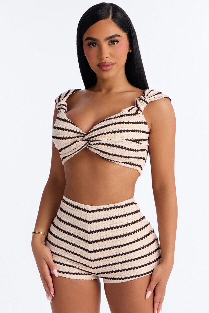 Sunshine Lover Crochet Short Set - Cream/combo