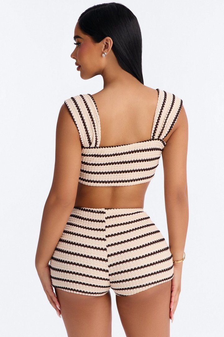 Sunshine Lover Crochet Short Set - Cream/combo