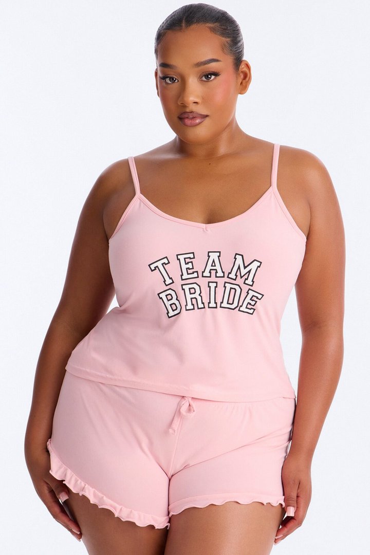 Team Bride Tank & Short PJ Set - Pink