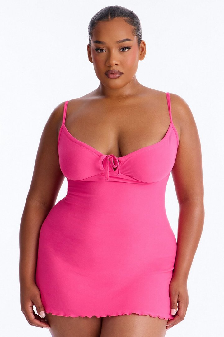 Cute But Sleepy PJ Sleep Dress - Hot Pink