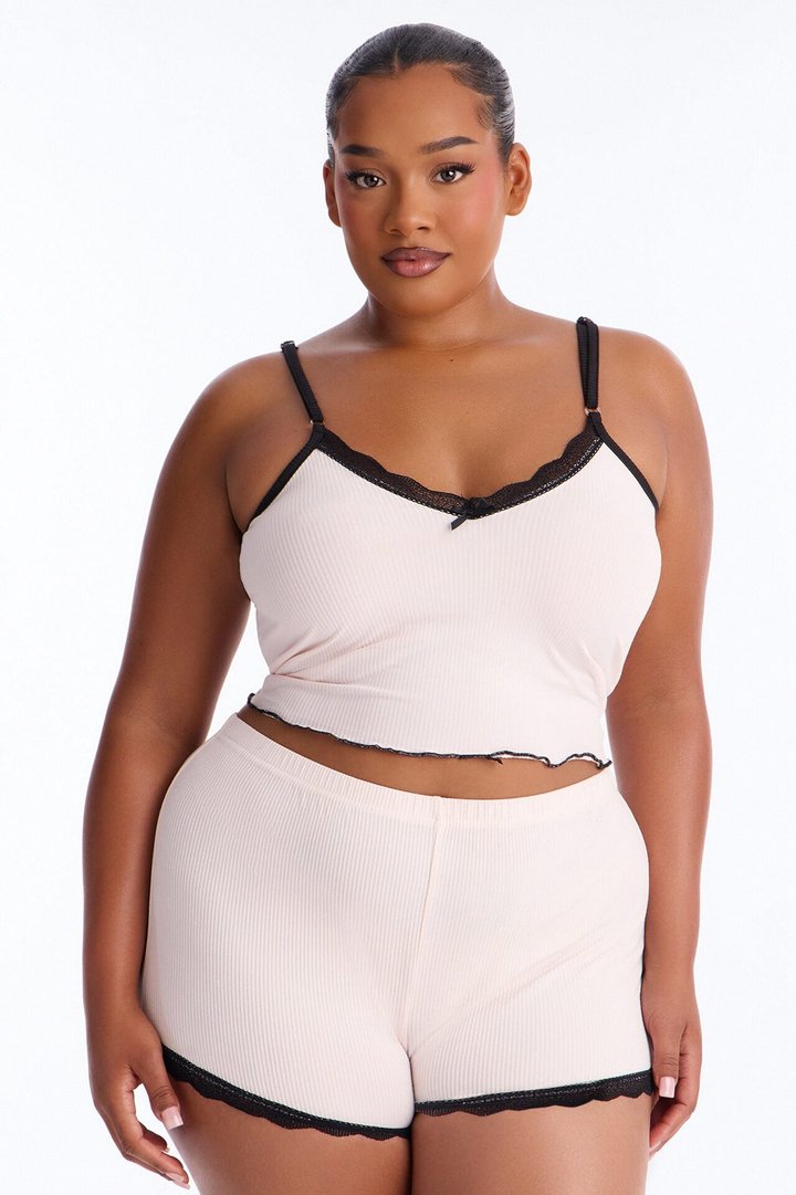 Always On My Mind Ribbed PJ Short Set - Pink/combo