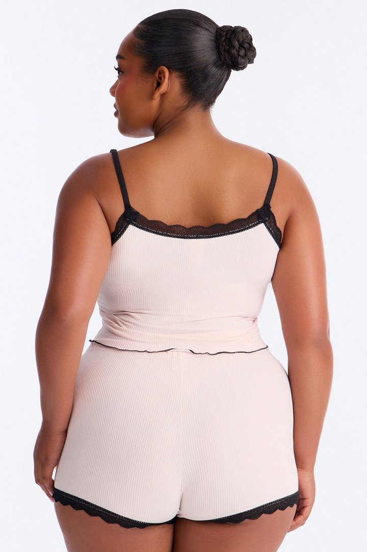 Always On My Mind Ribbed PJ Short Set - Pink/combo