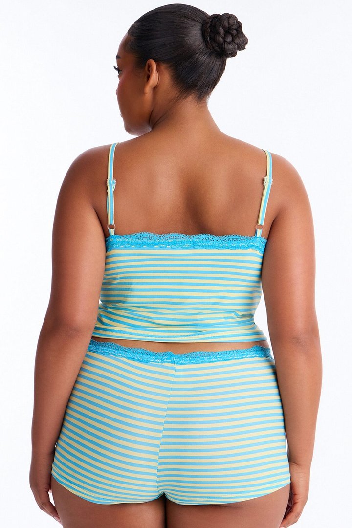 Stick With Me Striped PJ Short Set - Yellow/combo