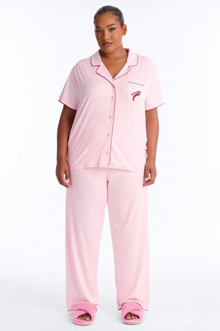 Extra Spicy PJ Pant Set - Pink/combo