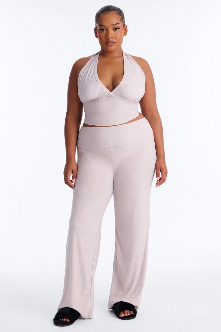 Stay Cozy Halter PJ Pant Set - Heather Grey