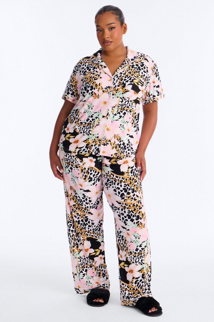 Late Night Floral PJ Pant Set - Black/combo