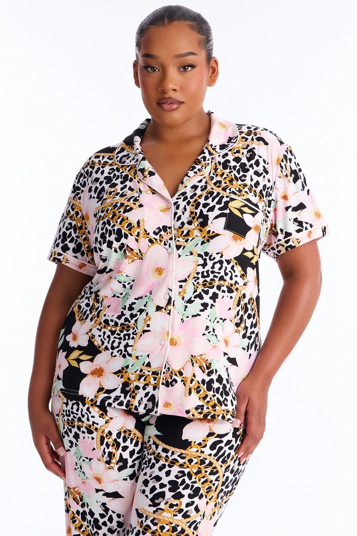 Late Night Floral PJ Pant Set - Black/combo