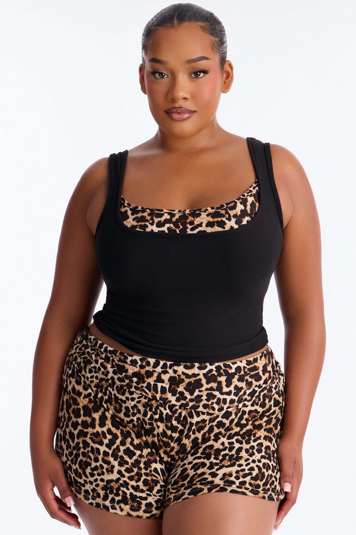 Gone To The Wild PJ Short Set - Black/combo