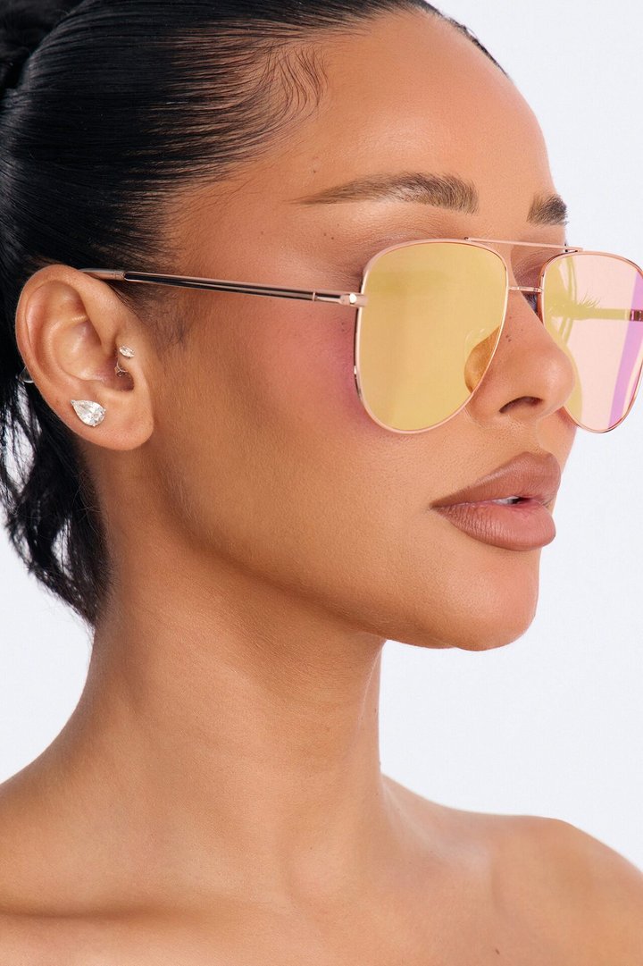 Maverick Aviator Sunglasses - Rose Gold