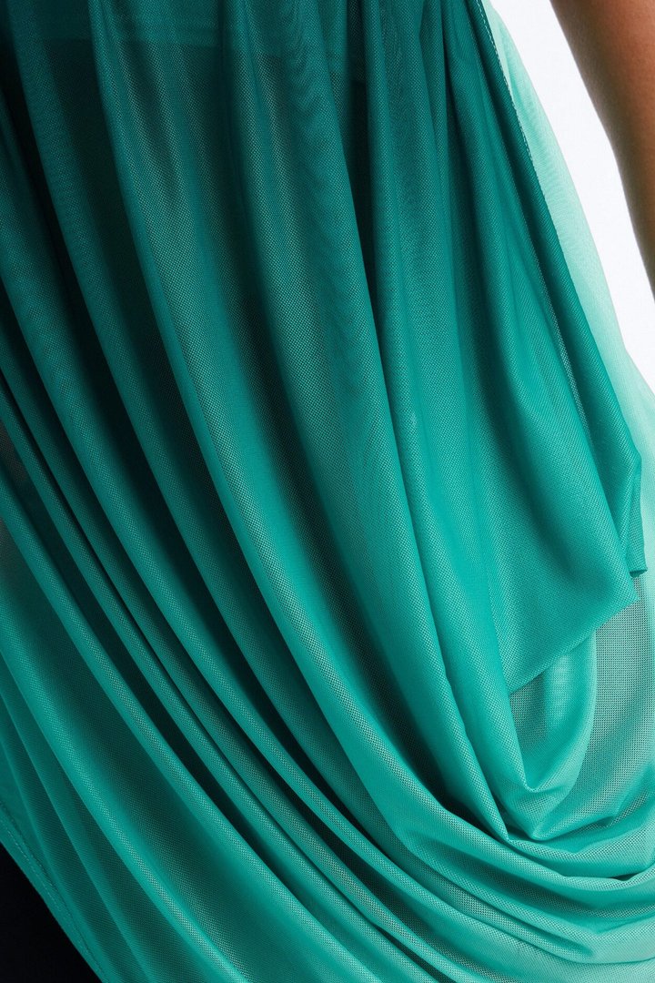 Bora Bora Ombre Asymmetrical Mesh Top - Teal/combo