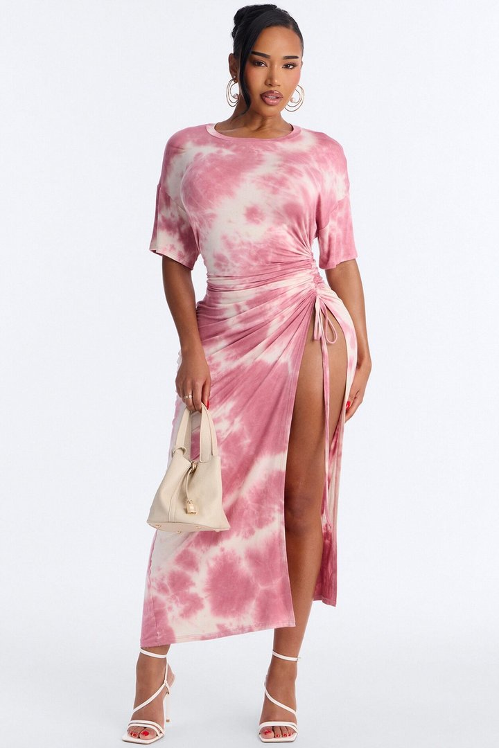 Tatum Tie Dye Maxi Dress - Pink/combo
