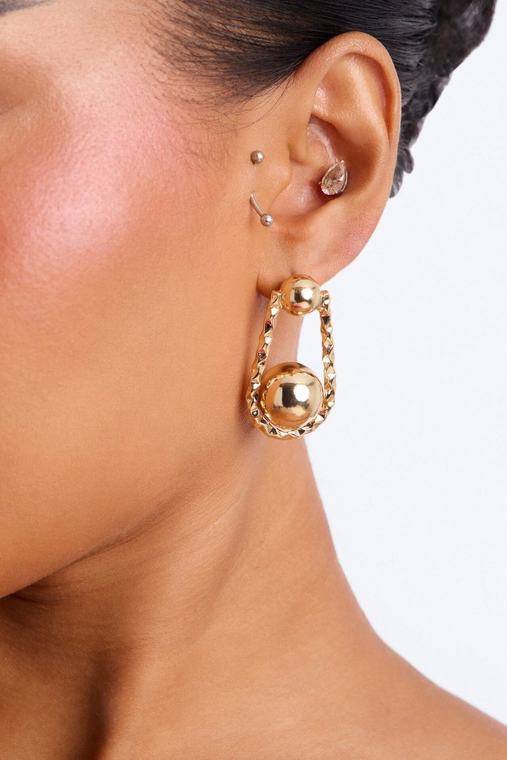 Knock Em Down Earrings - Gold